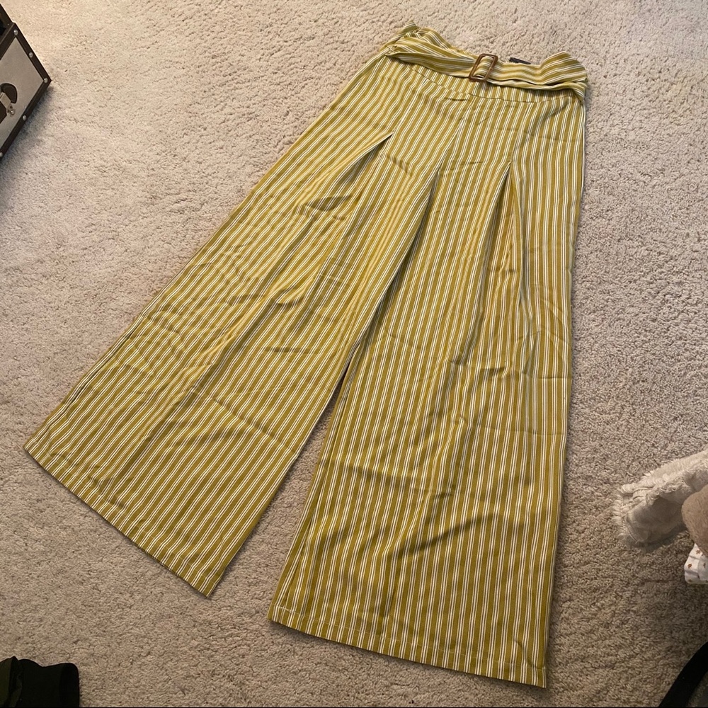 Mustard Gold stripped Wide Leg pants